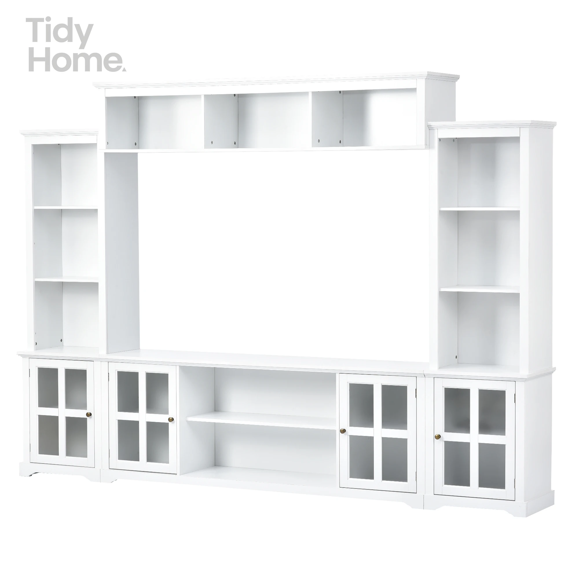 Minimalism Entertainment Wall Unit with Bridge, Modern TV Console Table for TVs Up to 70", Multifunctional TV Stand with White
Minimalism Entertainment Wall Unit with Bridge, Modern TV Console Table for TVs Up to 70", Multifunctional TV Stand with White