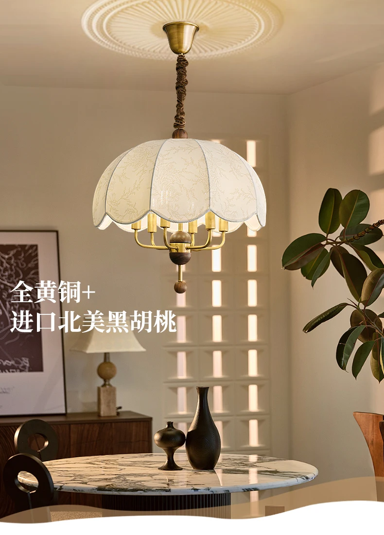 All copper antique restaurant chandelier American retro creative bedroom balcony light French Nanyang dining table bar lamp
All copper antique restaurant chandelier American retro creative bedroom balcony light French Nanyang dining table bar lamp
