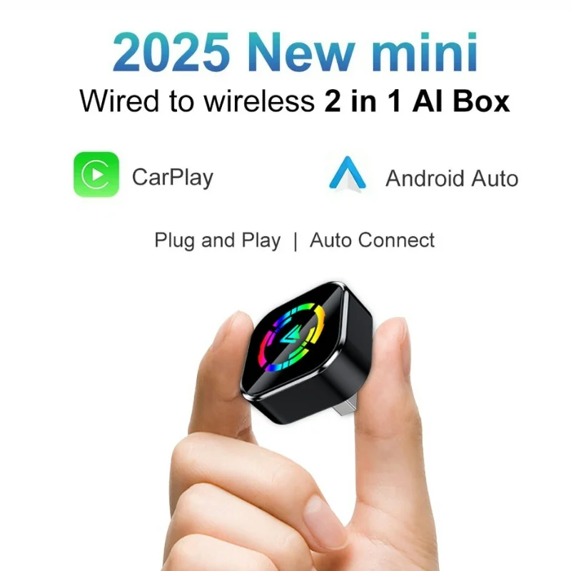 2025 New Wired to Wireless CarPlay Universal 2 in1 Mini Adapter Android Auto Smart Box Plug and Play Auto Connection OTA Update
2025 New Wired to Wireless CarPlay Universal 2 in1 Mini Adapter Android Auto Smart Box Plug and Play Auto Connection OTA Update