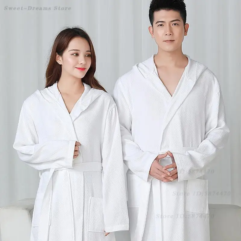 Couple Hooded Robe Nightgown Cotton Waffle Long Sleeve Bathrobe Kimono Gown Spring Autumn New Sleepwear Home Dressing Loungewear
Couple Hooded Robe Nightgown Cotton Waffle Long Sleeve Bathrobe Kimono Gown Spring Autumn New Sleepwear Home Dressing Loungewear