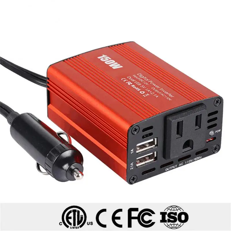 2024 150W Power Inverter 12V To 220V Voltage Converter Car Charger Power Adapter With 2 USB Charging Ports
2024 150W Power Inverter 12V To 220V Voltage Converter Car Charger Power Adapter With 2 USB Charging Ports