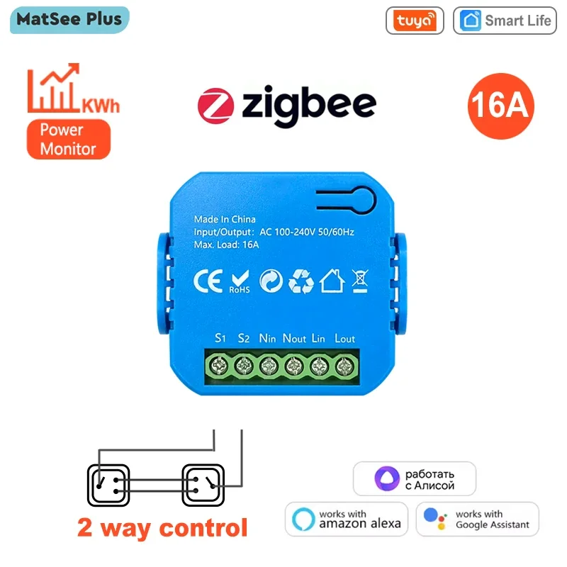 Tuya Smart Life ZigBee Switch Module Supports 2 Way Light Control Timing 16A KWh Energy Monitor Works with Google Home Alexa
Tuya Smart Life ZigBee Switch Module Supports 2 Way Light Control Timing 16A KWh Energy Monitor Works with Google Home Alexa