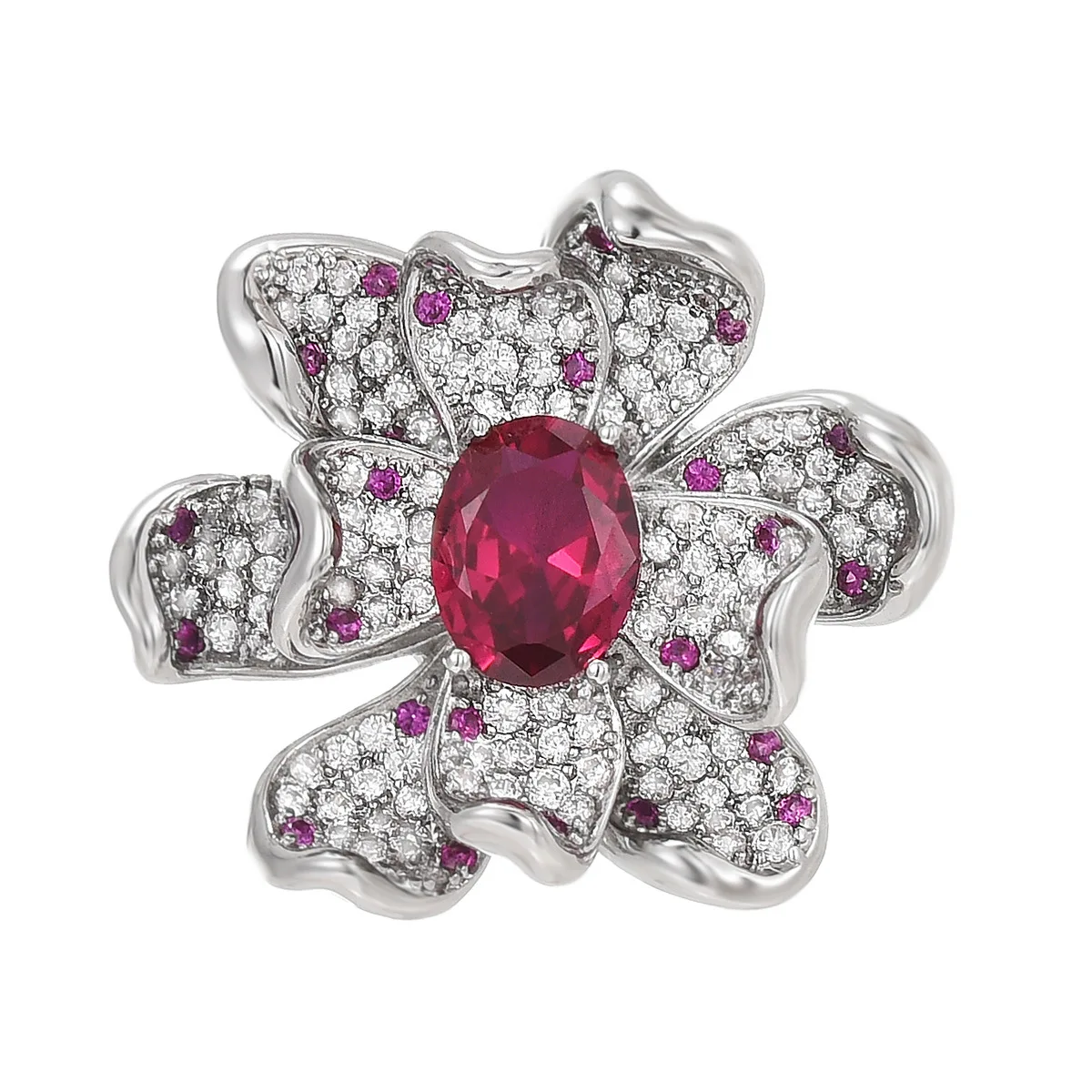Luxury Brass Magnetic attraction Flower Brooch with Cubic Zirconia Clothing Accessories
Luxury Brass Magnetic attraction Flower Brooch with Cubic Zirconia Clothing Accessories