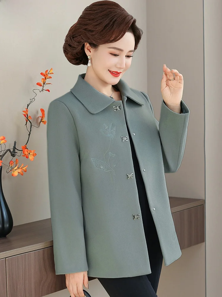 Faionable Woolen Coat for Middle-Aged Women Spring Autumn Sli Knitwear Loose Fit Embroidered Single Button Cardigan
Faionable Woolen Coat for Middle-Aged Women Spring Autumn Sli Knitwear Loose Fit Embroidered Single Button Cardigan