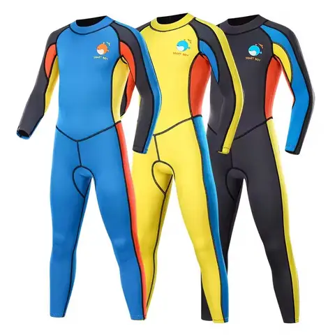 SBART 2mm Neoprene Full Suit for Kids, Surfing and Swimming Wetsuit, Baby and Youth, UV Protection, Keep Warm, Age 1 to 13 Years