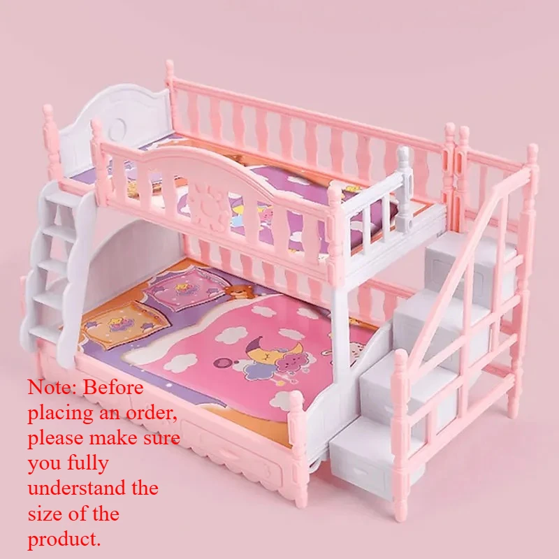 Dollhouse Furniture Double-Layer Princess Bed For Girls Dollhouse Miniature Doll House Bed Toy Bedroom Furniture With Accessory
Dollhouse Furniture Double-Layer Princess Bed For Girls Dollhouse Miniature Doll House Bed Toy Bedroom Furniture With Accessory