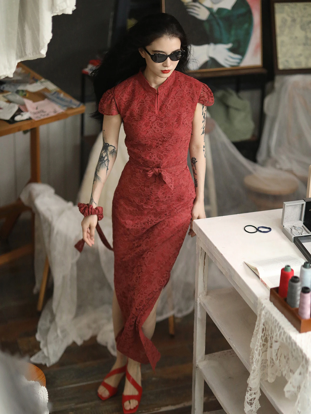 Red Lace ort Sve Qipao Dr Wedding Engagement Ceremony Dr Women's Faion Retro Sle Cotton Blend Long Qipao Dr
Red Lace ort Sve Qipao Dr Wedding Engagement Ceremony Dr Women's Faion Retro Sle Cotton Blend Long Qipao Dr