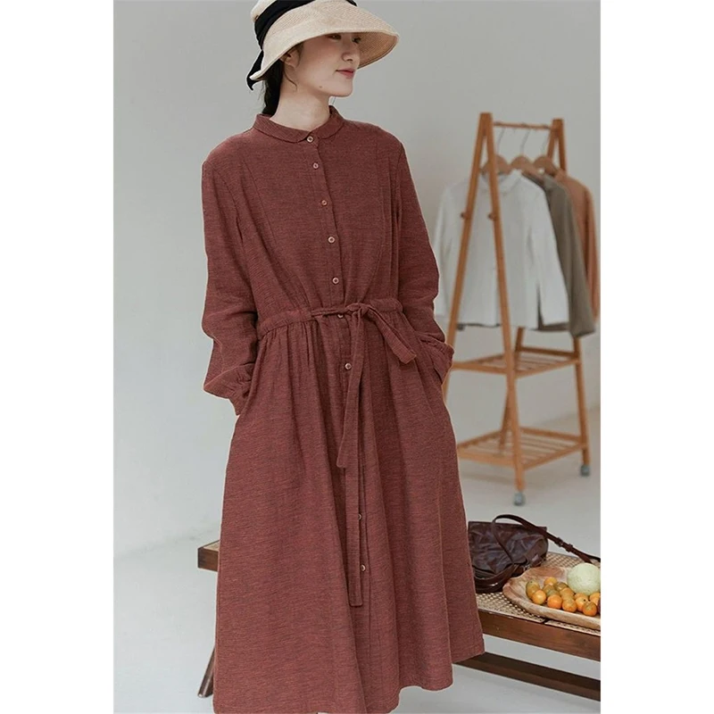 Fashion Retro Dress Female 2024 Spring Autumn Winter Bottoming Dress Women's Dress Mid Length Drawstring Waistband Dresses
Fashion Retro Dress Female 2024 Spring Autumn Winter Bottoming Dress Women's Dress Mid Length Drawstring Waistband Dresses
