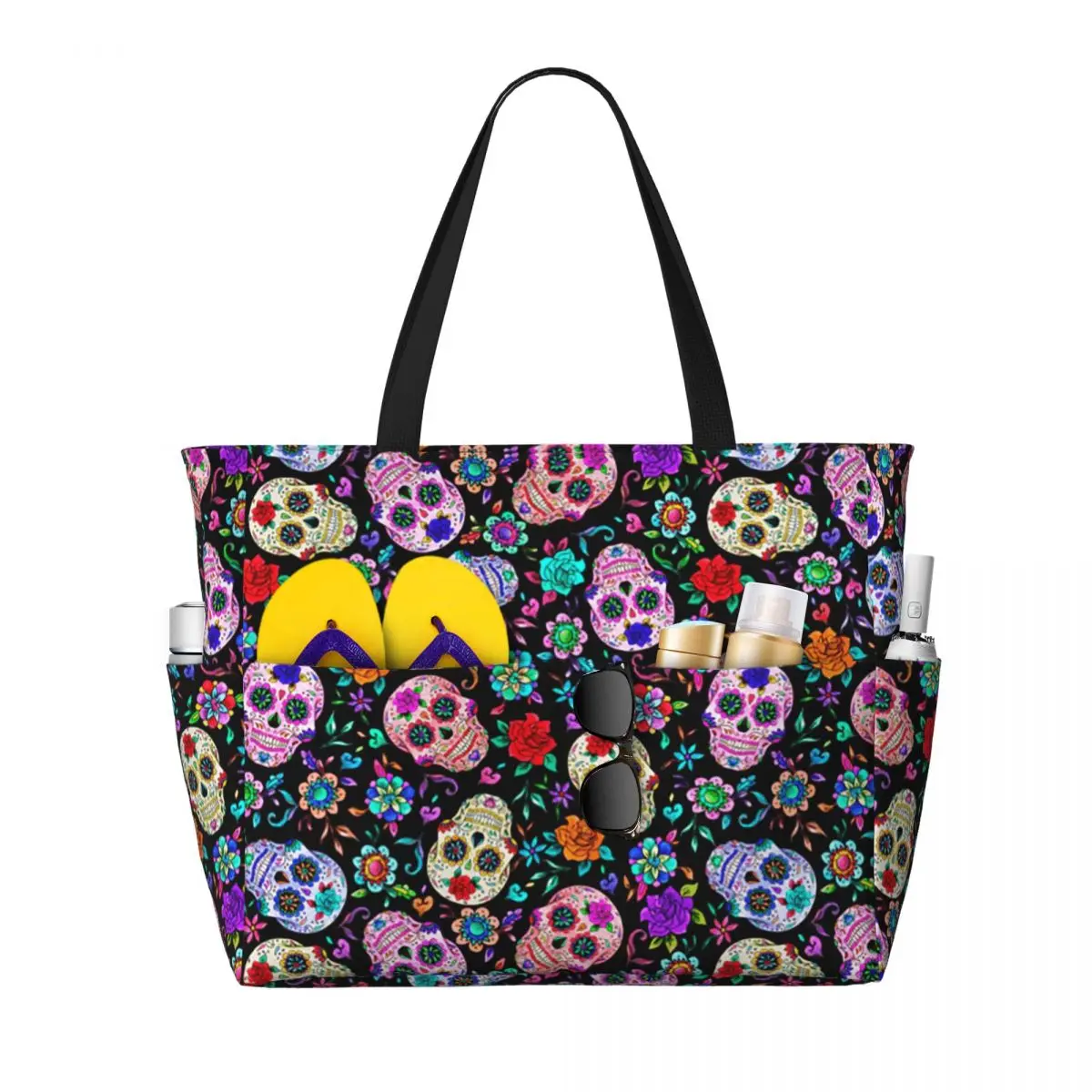 Sugar Skull Mexican Flower Halloween Day Of The Dead Beach Tote Bag Sport Gym Yoga Duffle Large Women Travel Bag Fitness bag
Sugar Skull Mexican Flower Halloween Day Of The Dead Beach Tote Bag Sport Gym Yoga Duffle Large Women Travel Bag Fitness bag