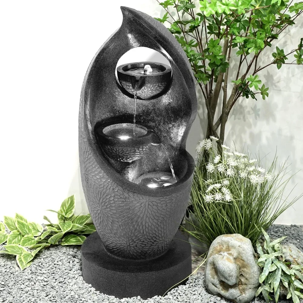 Water Fountains Outdoor Indoor, Patio Fountains 35" H, Waterfall Fountains with LED Lights and Pump for Garden Backyard
Water Fountains Outdoor Indoor, Patio Fountains 35" H, Waterfall Fountains with LED Lights and Pump for Garden Backyard