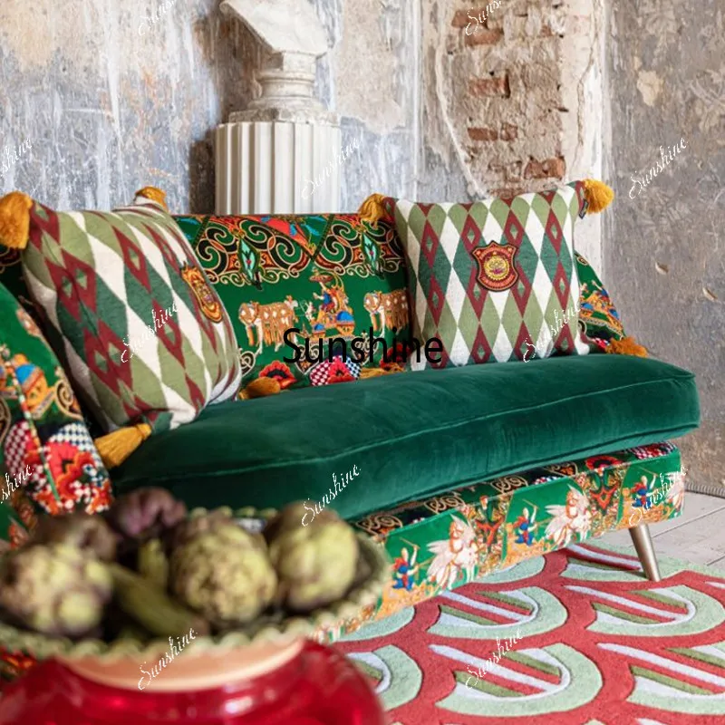 French pastoral green versatile living room furniture three-person high-back sofa
French pastoral green versatile living room furniture three-person high-back sofa