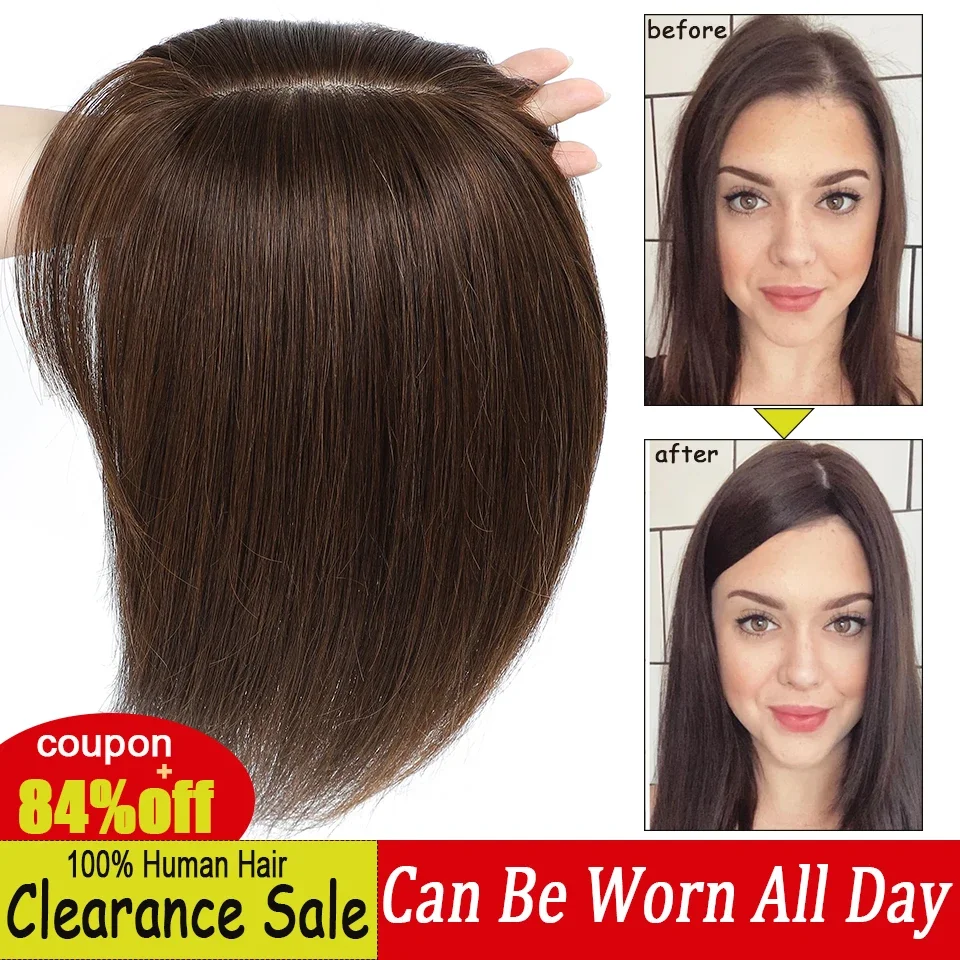 Dazzeal Topper Hair Clip Brown Original Human Hair Topper For Women Silk Base Topper With Bangs Human Natural Hairpiece For Hair
Dazzeal Topper Hair Clip Brown Original Human Hair Topper For Women Silk Base Topper With Bangs Human Natural Hairpiece For Hair