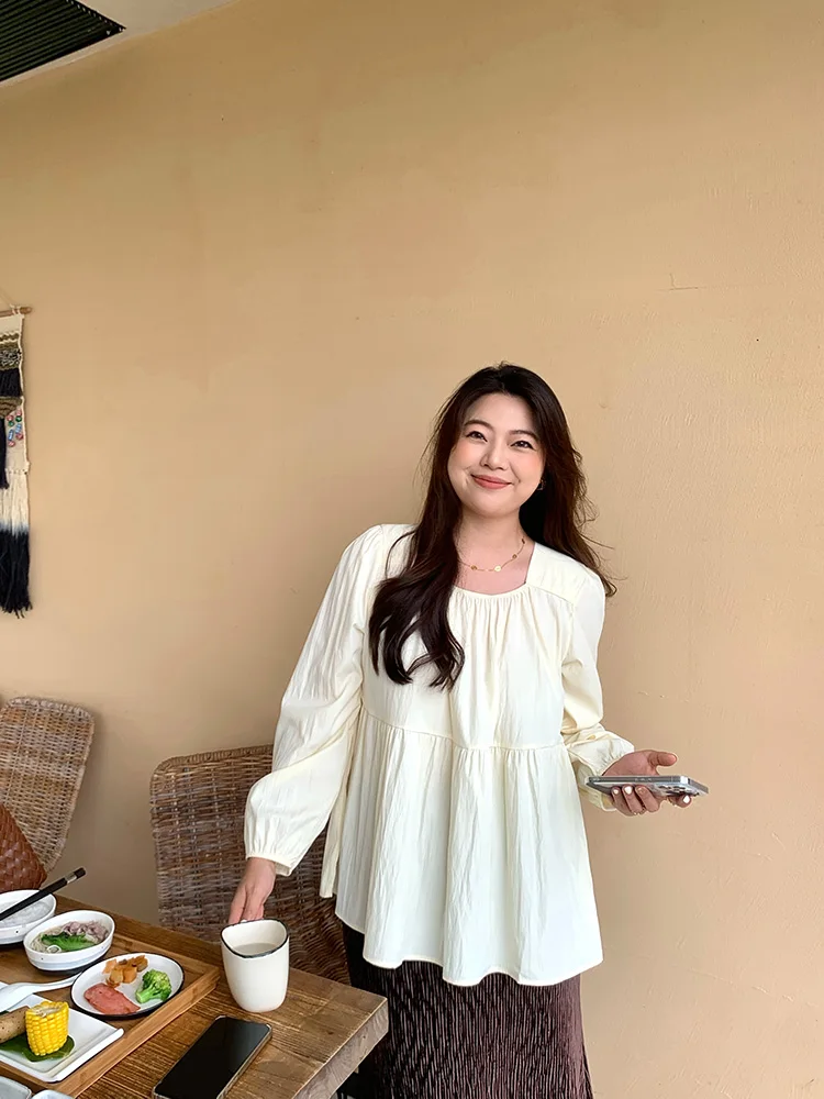 Lin Da Hui Design Large Size Spring Autumn Long Sve Cute Doll irt Concealing Belly Loose Faionable Top for plus Size W...
Lin Da Hui Design Large Size Spring Autumn Long Sve Cute Doll irt Concealing Belly Loose Faionable Top for plus Size W...