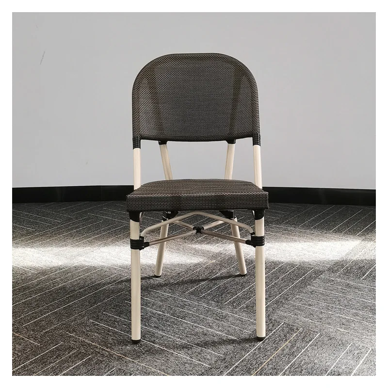 Outdoor courtyard Teslin mesh chair aluminum alloy dining chair, open-air cafe milk tea shop casual rattan 5 in a group
Outdoor courtyard Teslin mesh chair aluminum alloy dining chair, open-air cafe milk tea shop casual rattan 5 in a group