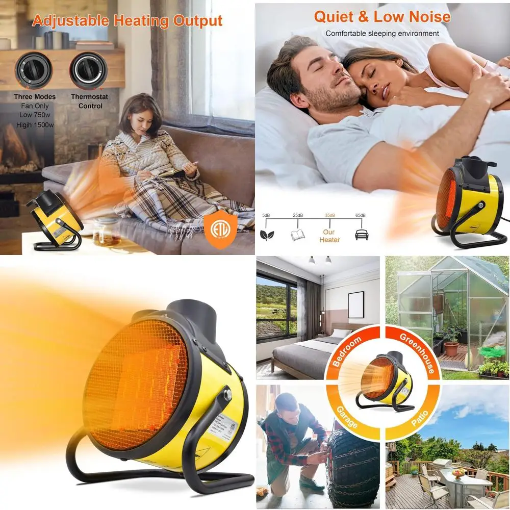 Portable Greenhouse Fan Heater, Adjustable Thermostat, Ideal for Indoor Spaces, PTC Quick Heating, Electric Ceramic Heater with
Portable Greenhouse Fan Heater, Adjustable Thermostat, Ideal for Indoor Spaces, PTC Quick Heating, Electric Ceramic Heater with