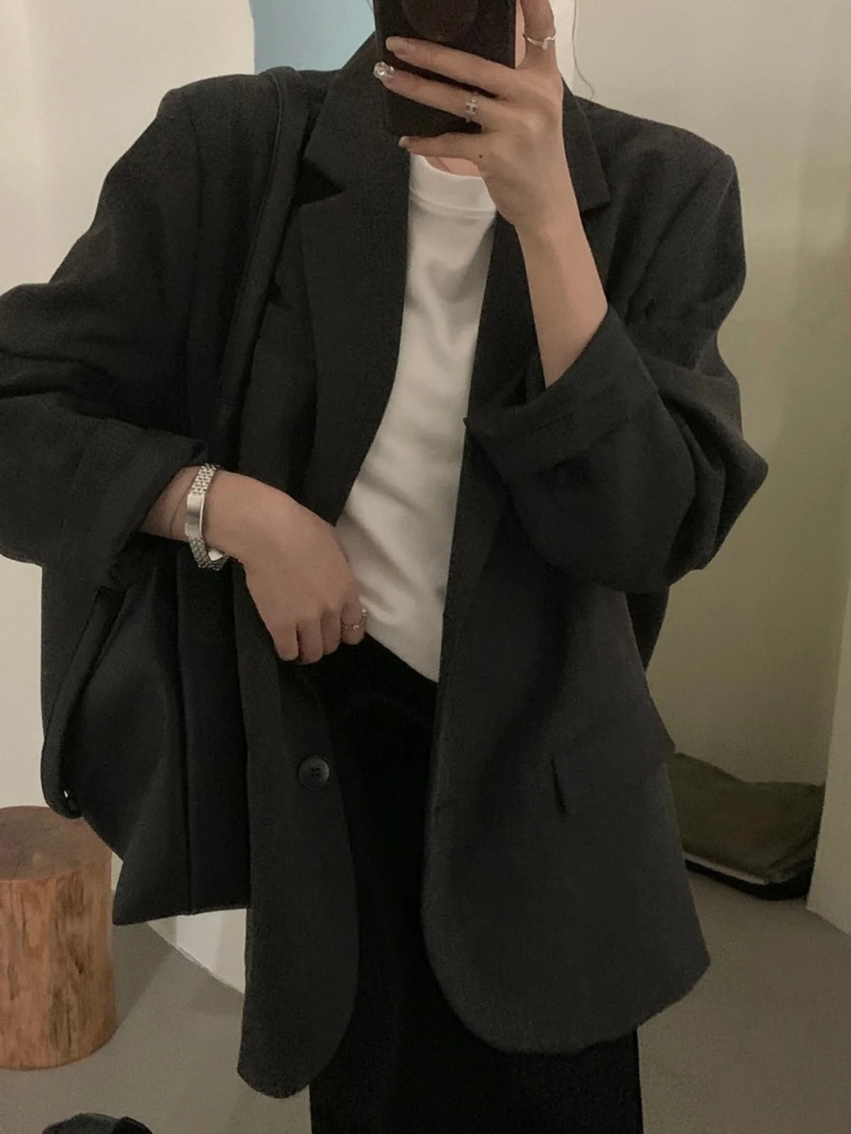 Loose Women's Suit Jaet Korean Sle Autumn Winter Faionable Streetwear Tailored Design Versatile Long Sve Top
Loose Women's Suit Jaet Korean Sle Autumn Winter Faionable Streetwear Tailored Design Versatile Long Sve Top