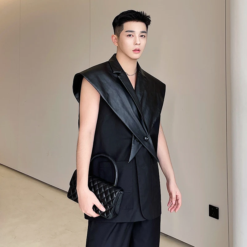Spring New Sle Men's Removable Suit Collar Vest Two-piece Set Hairsle Casual Loose Fit Pure Color Faion
Spring New Sle Men's Removable Suit Collar Vest Two-piece Set Hairsle Casual Loose Fit Pure Color Faion