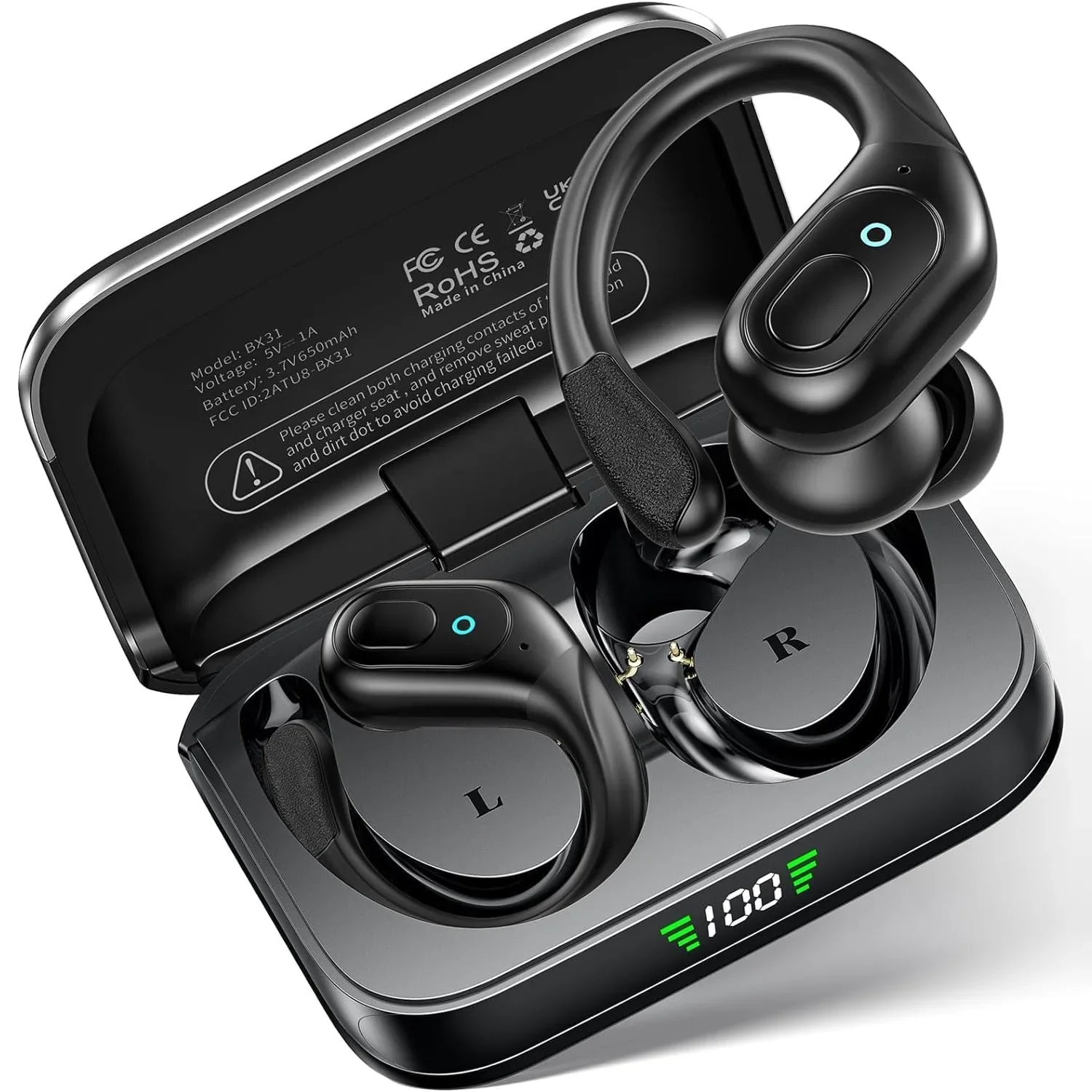 Bluetooth 6.0 Ear Hook Headphones TWS Wireless Earphones HiFi Stereo Waterproof Headsets LED Display Long Standby Button Earbuds
Bluetooth 6.0 Ear Hook Headphones TWS Wireless Earphones HiFi Stereo Waterproof Headsets LED Display Long Standby Button Earbuds