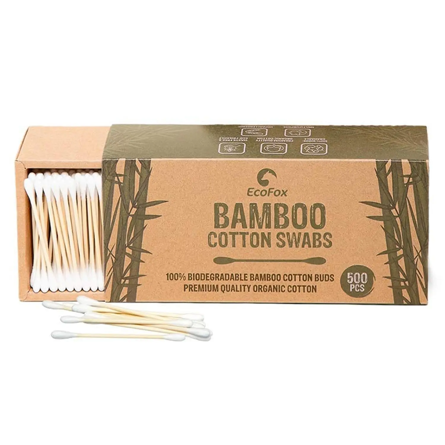 Bamboo Cotton Swabs 500 Count - Pure Cotton Buds for Makeup, Nail Art, Crafts & Cleaning
Bamboo Cotton Swabs 500 Count - Pure Cotton Buds for Makeup, Nail Art, Crafts & Cleaning