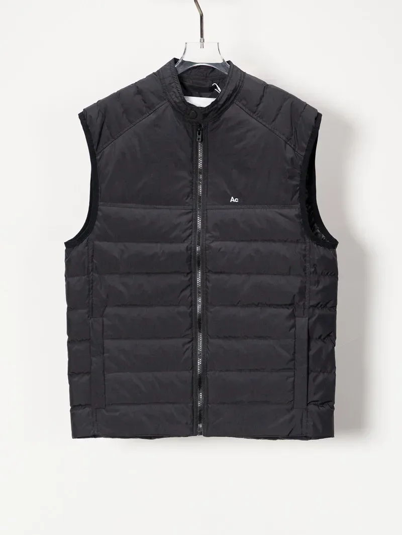 AC chest embroidered ribs down vest jacket
AC chest embroidered ribs down vest jacket