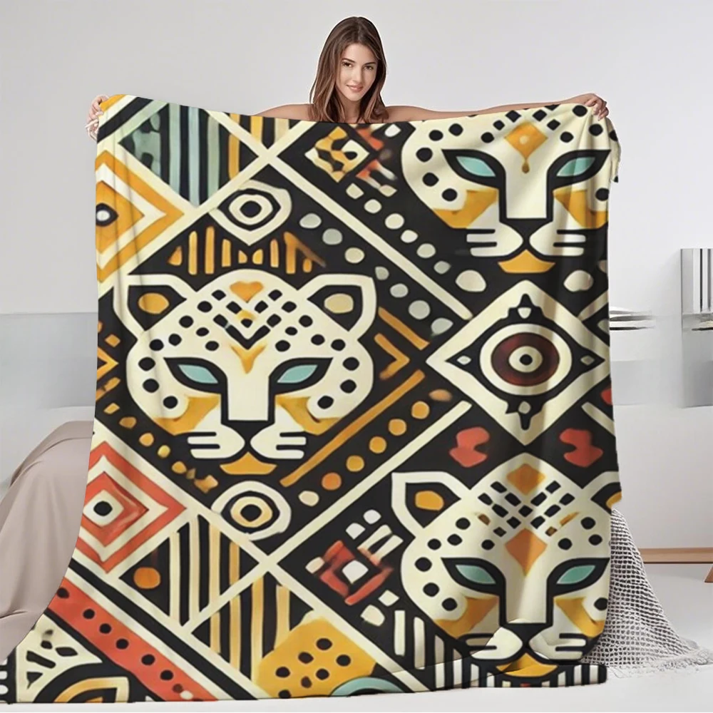 Vintage Flannel Cozy Blanket Colorful Leopard Tribal Design Bedcover Hotel-style Cover Moisture-wicking Machine-washable
Vintage Flannel Cozy Blanket Colorful Leopard Tribal Design Bedcover Hotel-style Cover Moisture-wicking Machine-washable