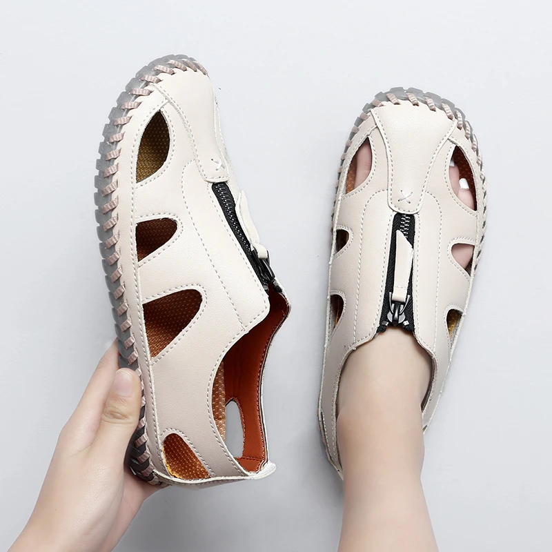 High Quality Leather Women Sandals Summer Hollow Flat Sneakers Comfortable Beach Women's Sandals Fashion Women's Shoes Size 44
High Quality Leather Women Sandals Summer Hollow Flat Sneakers Comfortable Beach Women's Sandals Fashion Women's Shoes Size 44