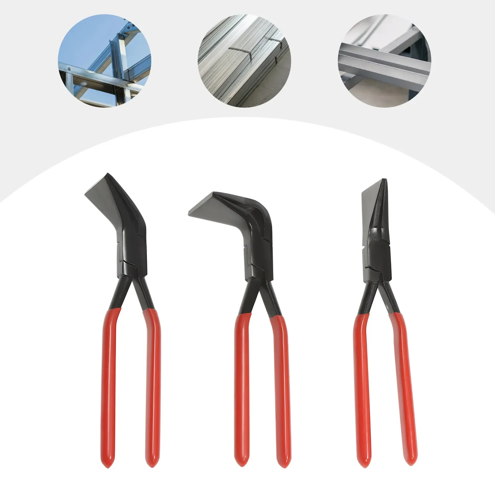 3-Piece Hand Seamers Set Sheet Metal Tools Bending Pliers Set 45° & 90° & 180° Industrial Bender for Roofers Plumbers and Metal 
3-Piece Hand Seamers Set Sheet Metal Tools Bending Pliers Set 45° & 90° & 180° Industrial Bender for Roofers Plumbers and Metal