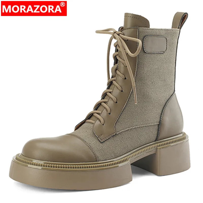 MORAZORA 2024 New Genuine Leather Women Boots Autumn Winter Zipper Ankle Boots Ladies Platform Thick Med Heels Shoes
MORAZORA 2024 New Genuine Leather Women Boots Autumn Winter Zipper Ankle Boots Ladies Platform Thick Med Heels Shoes