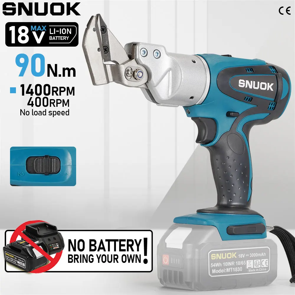 SNUOK 90N.m Electric Sheet Metal Shears No Battery 1400 RPM Industrial Metal Cut Cordless Electric Shear For Makita 18V Battery
SNUOK 90N.m Electric Sheet Metal Shears No Battery 1400 RPM Industrial Metal Cut Cordless Electric Shear For Makita 18V Battery