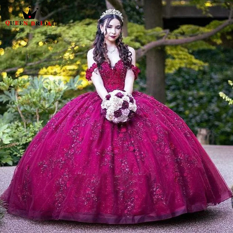 Burgundy Off The Shoulder Ball Gown Quinceanera Dresses Sleeveless Lace Appliques Crystal Beading For Sweet 15 Girls Party WS10
Burgundy Off The Shoulder Ball Gown Quinceanera Dresses Sleeveless Lace Appliques Crystal Beading For Sweet 15 Girls Party WS10
