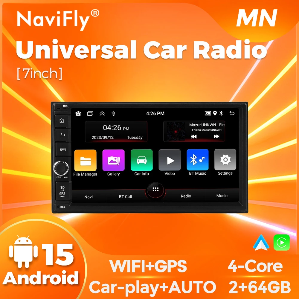 7-inch Android 15 multimedia video player MP5 car radio for universal car Audi Honda Hyundai Toyota Kia VW Nissan Fiat Chevrolet
7-inch Android 15 multimedia video player MP5 car radio for universal car Audi Honda Hyundai Toyota Kia VW Nissan Fiat Chevrolet