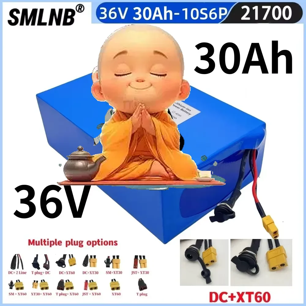 36V 30000mAh li-ion battery 10S6P 21700 battery pack with BMS Suitable for bicycles, wheelchairs, outdoor motorcycles
36V 30000mAh li-ion battery 10S6P 21700 battery pack with BMS Suitable for bicycles, wheelchairs, outdoor motorcycles