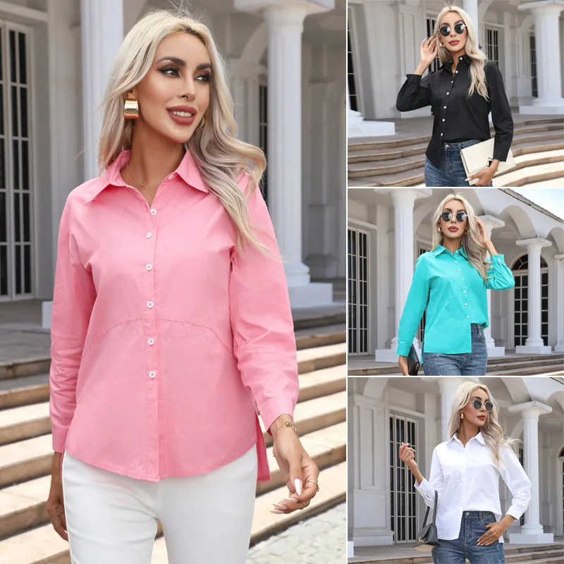 2024 Spring Autumn New Solid Color Casual Women's Long Sleeve Shirt Simple Fashion White Blue Female Shirt Loose Ladies Tops
2024 Spring Autumn New Solid Color Casual Women's Long Sleeve Shirt Simple Fashion White Blue Female Shirt Loose Ladies Tops