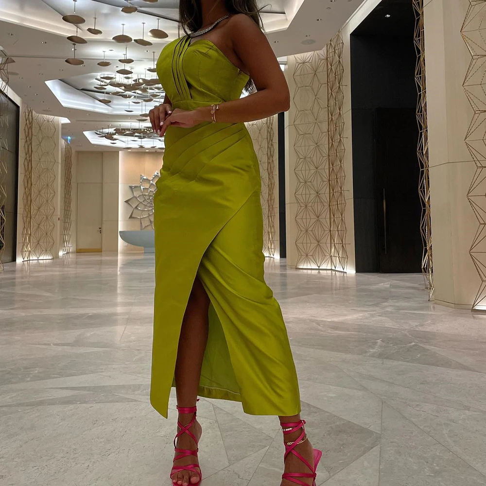 Temperament Straight Tea Length Strapless Jersey Sleeveless Pleats Evening Dress High Quality Photo Color платье вечернее
Temperament Straight Tea Length Strapless Jersey Sleeveless Pleats Evening Dress High Quality Photo Color платье вечернее