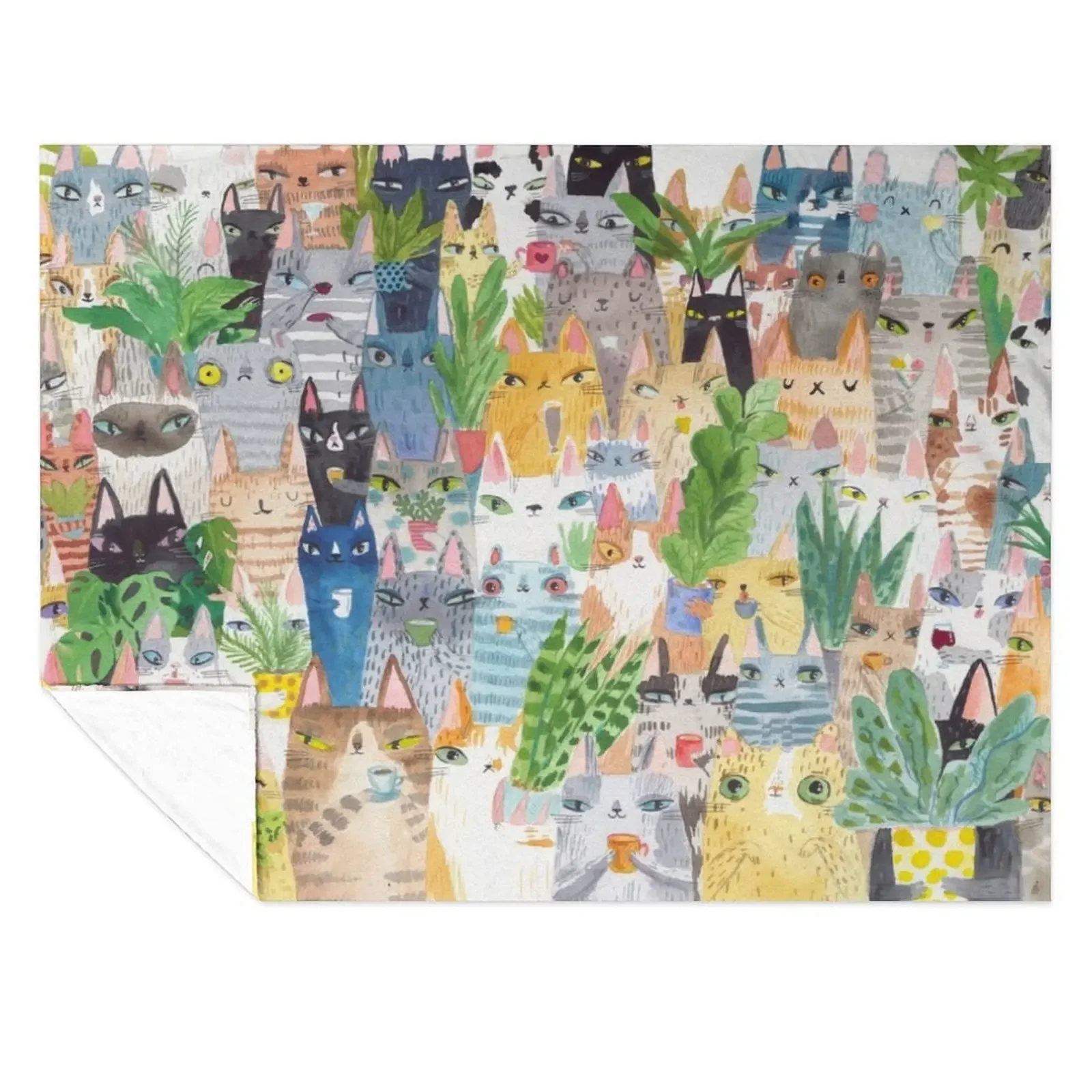 Lots of cats and plants Throw Blanket Warm Furrys Thermals For Travel manga Blankets 
Lots of cats and plants Throw Blanket Warm Furrys Thermals For Travel manga Blankets