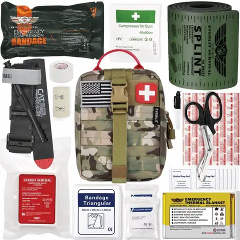 Emergency Trauma Kit, CAT GEN7 Tourniquet 36 Splint, Military Combat Tactical IFAK for Critical Wounds First Aid, Gun Shots, Sev