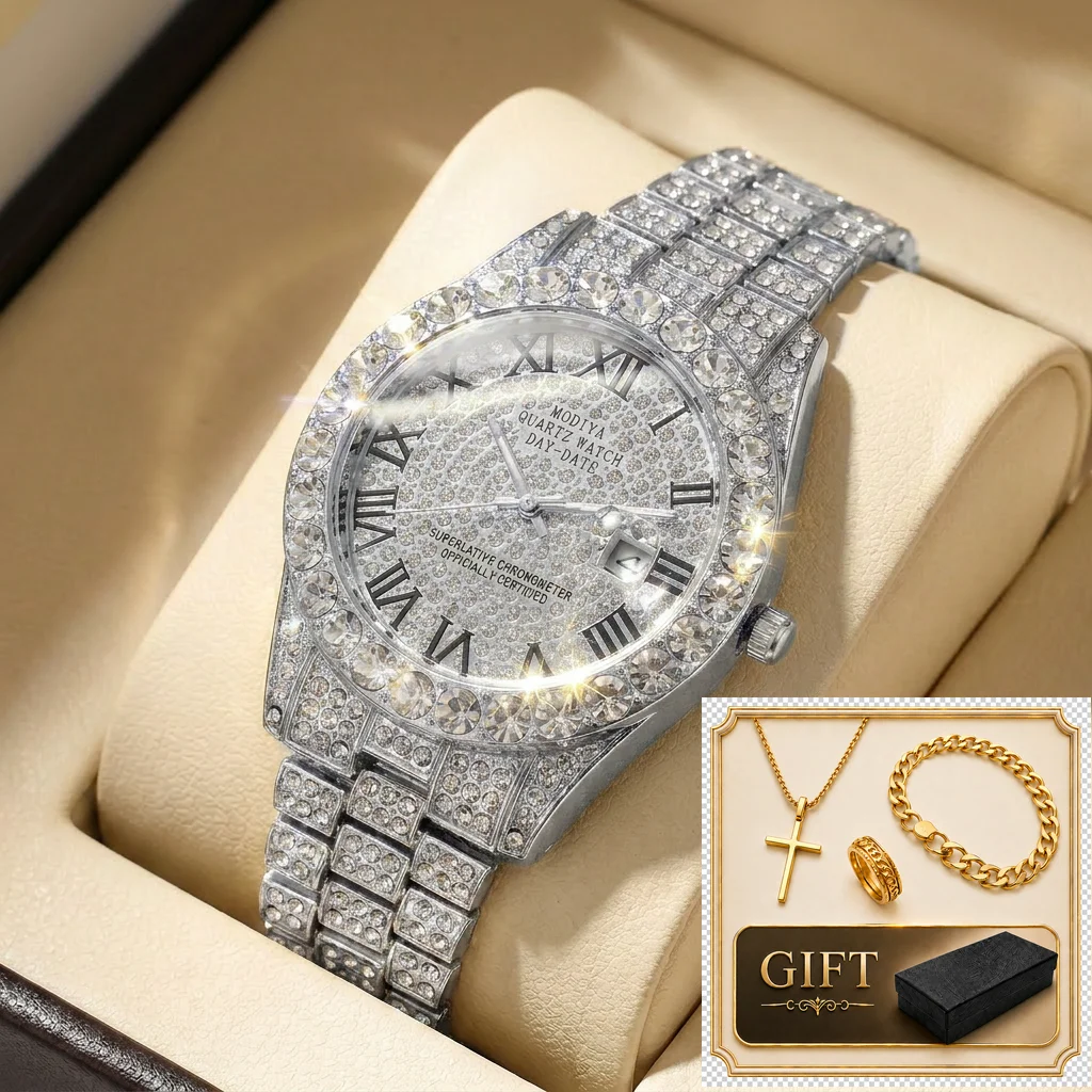 4pcs gift box set Men's silver dial alloy strap fashion jewelry details Quartz Watch Gift Box Set for party holiday
4pcs gift box set Men's silver dial alloy strap fashion jewelry details Quartz Watch Gift Box Set for party holiday