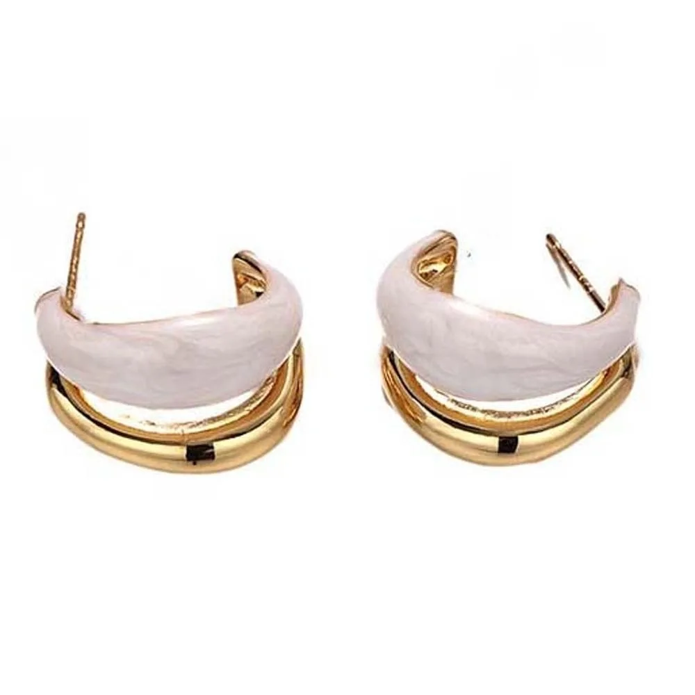 1 pair Glossy Enamel Coating Double Layer C-Hoops Irregular Organic Shape Hypoallergenic Metal Base Enamel Hoop Earrings
1 pair Glossy Enamel Coating Double Layer C-Hoops Irregular Organic Shape Hypoallergenic Metal Base Enamel Hoop Earrings