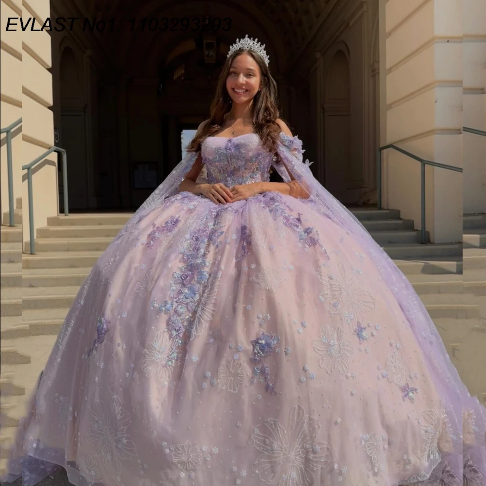 EVLAST Customized Glitter Lilac Quinceanera Dress Ball Gown Lace Applique Beading Corset Sweet 16 Vestido De 15 Anos E1Q451
EVLAST Customized Glitter Lilac Quinceanera Dress Ball Gown Lace Applique Beading Corset Sweet 16 Vestido De 15 Anos E1Q451