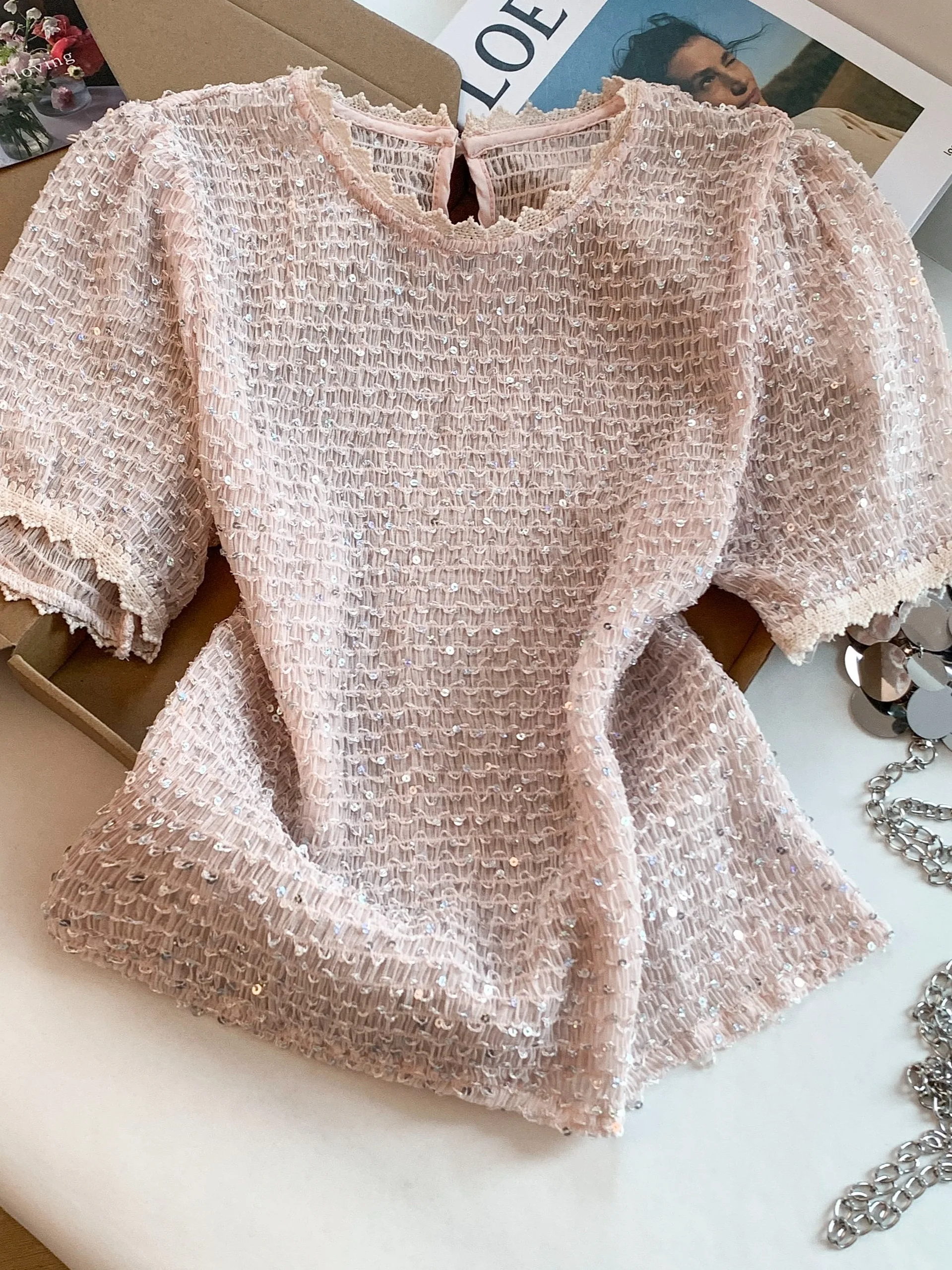 Korean Style Lace Trim Short Sleeve Knitted Open Cardigan Women's Loose Summer Versatile Slimming T-Shirt Top Fashionable
Korean Style Lace Trim Short Sleeve Knitted Open Cardigan Women's Loose Summer Versatile Slimming T-Shirt Top Fashionable