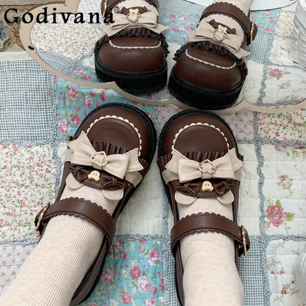 Lolita Shoes Cute Japanese Platform Shoe for Women Casual Chunky Heels Pumps Bowknot Leather Pumps Students
Lolita Shoes Cute Japanese Platform Shoe for Women Casual Chunky Heels Pumps Bowknot Leather Pumps Students