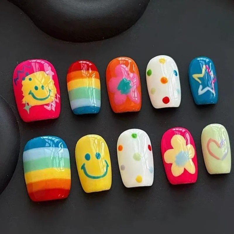 30Pcs Fake Nails Fun Cute Short-Style Press-On Nails with A Dopamine-Inspired Design—High-Quality Nails Perfect for Girls
30Pcs Fake Nails Fun Cute Short-Style Press-On Nails with A Dopamine-Inspired Design—High-Quality Nails Perfect for Girls