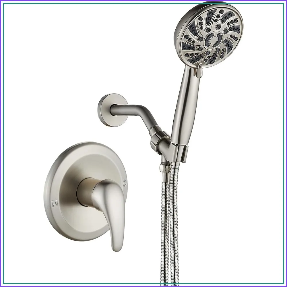 Single-Handle Shower Faucet Set with 6-Mode Handheld, Valve Included, Brushed Nickel
Single-Handle Shower Faucet Set with 6-Mode Handheld, Valve Included, Brushed Nickel