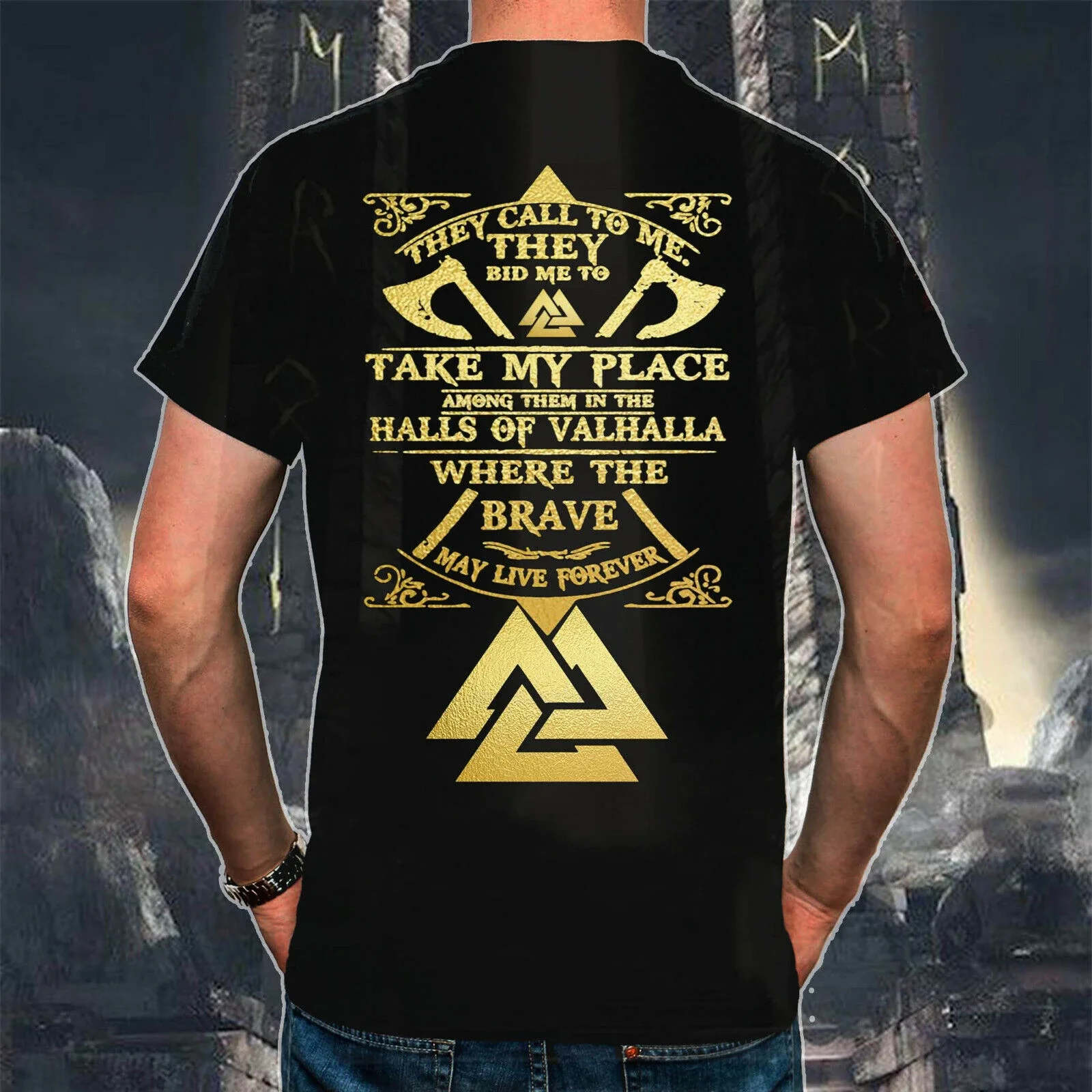 Odin Thor Nordic Warrior Inscriptions Valhalla T-Shirt 100% Cotton O-Neck Short Sleeve Summer Casual Mens T-shirt Streetwear
Odin Thor Nordic Warrior Inscriptions Valhalla T-Shirt 100% Cotton O-Neck Short Sleeve Summer Casual Mens T-shirt Streetwear