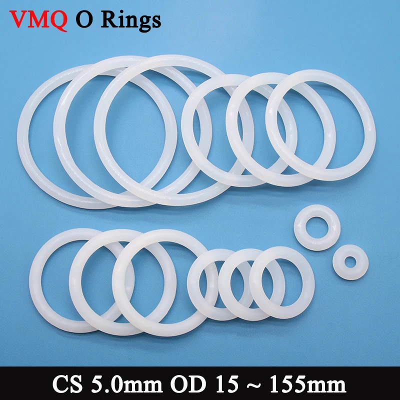 10Pcs White Silicone VMQ O Ring Gasket CS 5.0mm OD 15 ~ 155mm Food Grade Nontoxic Washer Round O Shape O Rings Seal Gaskets
10Pcs White Silicone VMQ O Ring Gasket CS 5.0mm OD 15 ~ 155mm Food Grade Nontoxic Washer Round O Shape O Rings Seal Gaskets