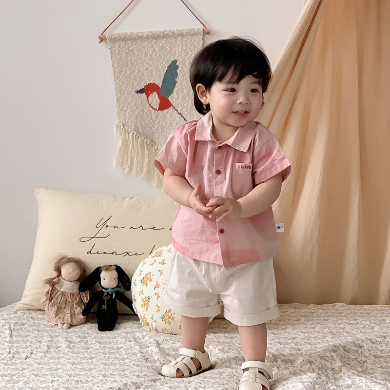 Детская одежда, летний комплект для мальчиков, летний комплект из розовой рубашки и шорт для мальчиков, тонкий хлопок.
Детская одежда, летний комплект для мальчиков, летний комплект из розовой рубашки и шорт для мальчиков, тонкий хлопок.