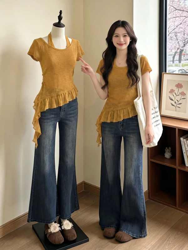 Orange Pumpkin Short Sleeve T-Shirt Women's Summer New Style Irregular Shoulder Korean Style Commute Wind Loose Fit Top
Orange Pumpkin Short Sleeve T-Shirt Women's Summer New Style Irregular Shoulder Korean Style Commute Wind Loose Fit Top