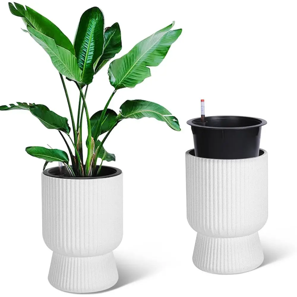 14 Inch Plant Pots Set of 2 with Drainage and Water Level Monitor for Indoor and Outdoor Use
14 Inch Plant Pots Set of 2 with Drainage and Water Level Monitor for Indoor and Outdoor Use