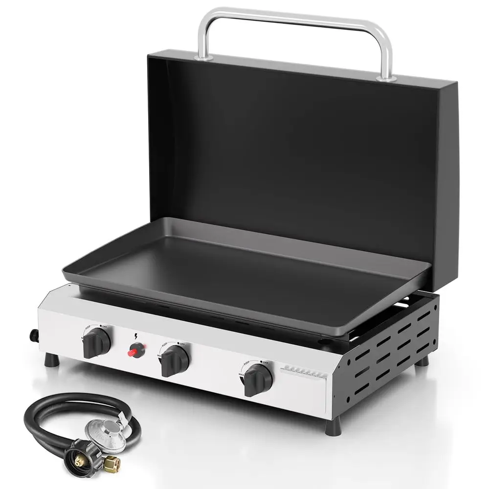 Burner BBQ Gas Griddle with Hood, 25.6 Inch Stainless Steel Portable Detachable Propane Griddle, 45,000 BTU Flat Top Grill with
Burner BBQ Gas Griddle with Hood, 25.6 Inch Stainless Steel Portable Detachable Propane Griddle, 45,000 BTU Flat Top Grill with