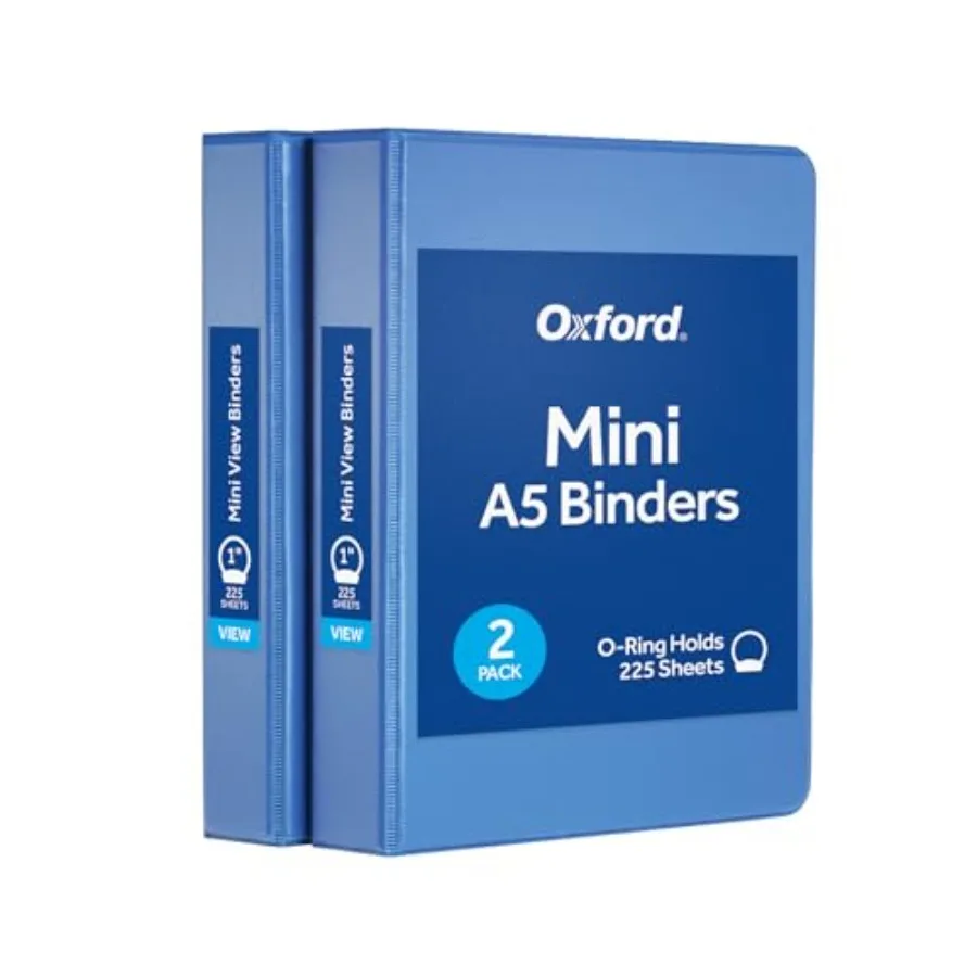 Mini View Binders, 1" Round Rings, Small Binders for School or Office, Holds A5 Size Paper, 2 Clear Pockets, PVC-Free, Non-Stic
Mini View Binders, 1" Round Rings, Small Binders for School or Office, Holds A5 Size Paper, 2 Clear Pockets, PVC-Free, Non-Stic